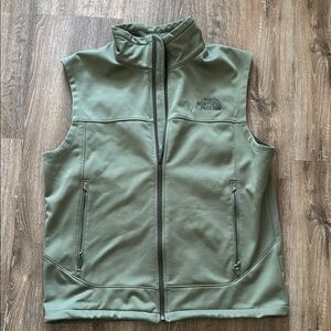 The North Face Men's Olive Green Zip-Up Fleece Vest